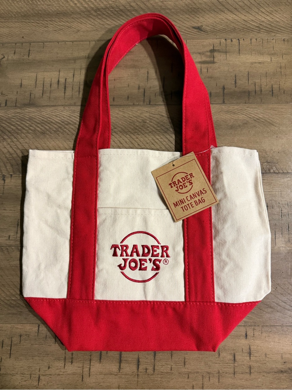 Trader Joe's Mini Canvas Tote Bag in Red